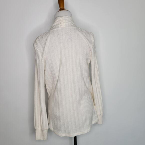 Anthropologie Maeve Rafaela Hacci Sweater Faux Wrap Ivory Surplice Women XS - Picture 4 of 14